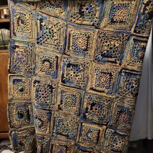 Vintage Granny Square crochet blanket